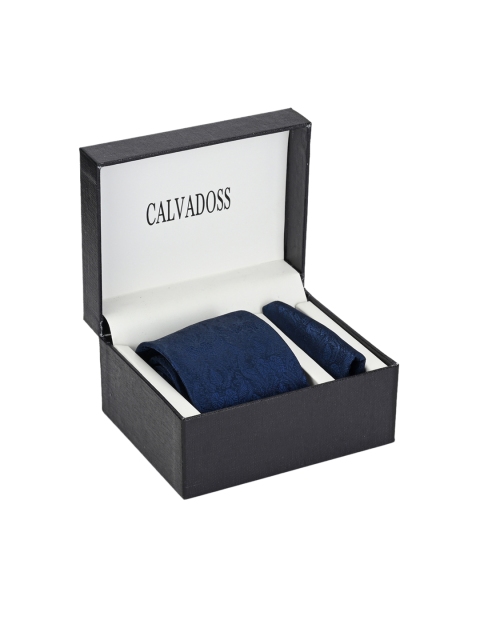 

Calvadoss Men Navy Blue Self-Design Accessory Gift Set