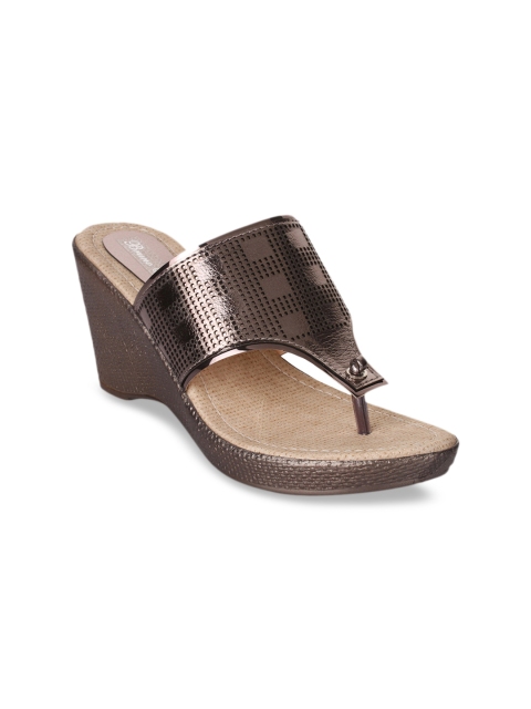 

Bruno Manetti Women Gunmetal-Toned Textured Heels, Metallic
