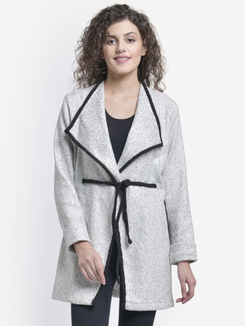 

Martini Women Grey & Black Solid Woollen Wrap Coat