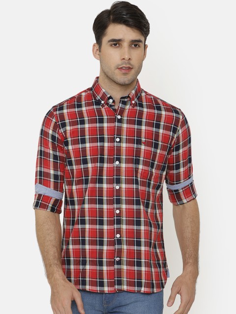 

Bar Harbour Men Red & Black Slim Fit Checked Casual Shirt