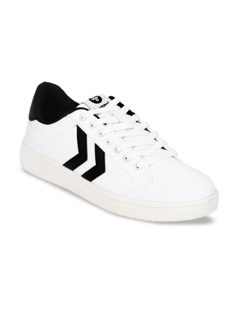 

hummel Unisex White & Black Striped Sneakers