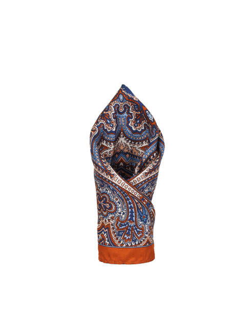 

Alvaro Castagnino Men Blue & Orange Printed Pocket Square