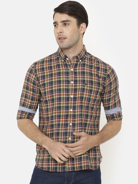 

Bar Harbour Men Beige & Red Slim Fit Checked Casual Shirt
