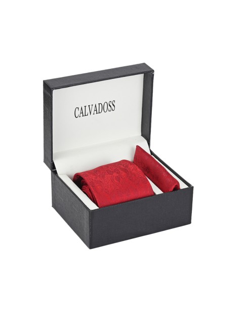

Calvadoss Men Red Patterned Accessory Gift Set