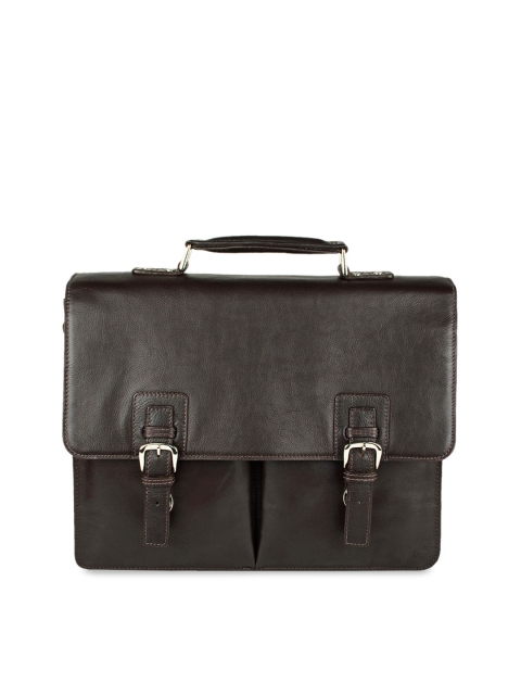

Hidesign Men Brown Solid Leather Laptop Bag