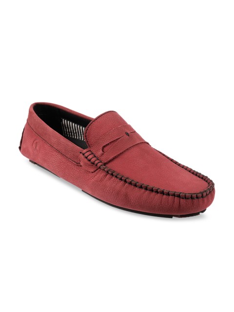 

Mochi Men Maroon Leather Driving Shoes