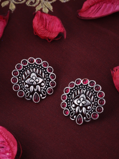 

Voylla Silver-Plated & Red Classic Studs