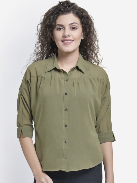 

Martini Women Green Smart Regular Fit Solid Casual Shirt