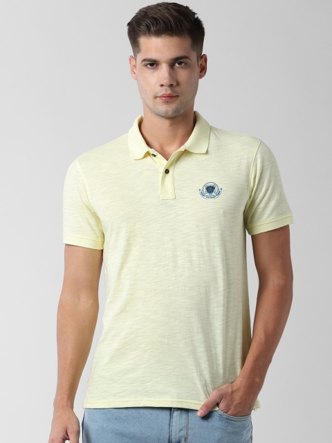 

Peter England Casuals Men Yellow Solid Polo Collar T-shirt