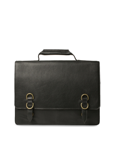 

Hidesign Men Black Solid Messenger Leather Bag