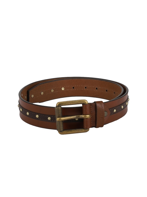 Peter England Men Brown Solid Leather Belt
