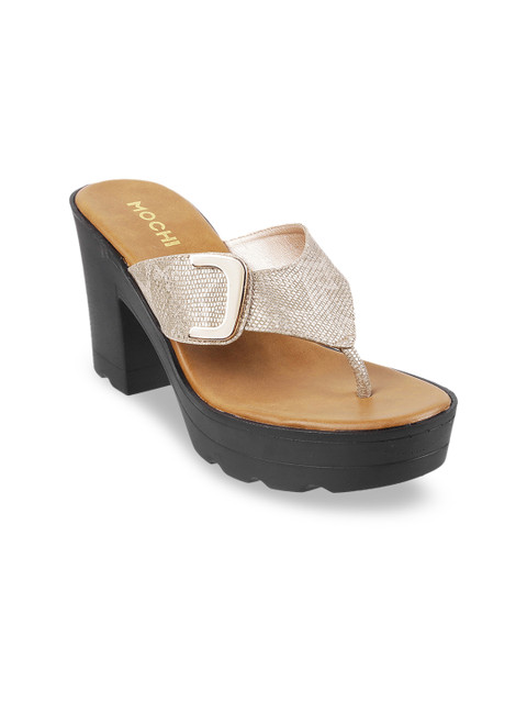 

Mochi Women Gold-Toned Textured Heels