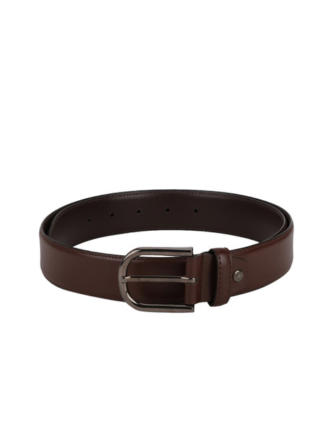 

Peter England Men Brown Solid Leather Belt