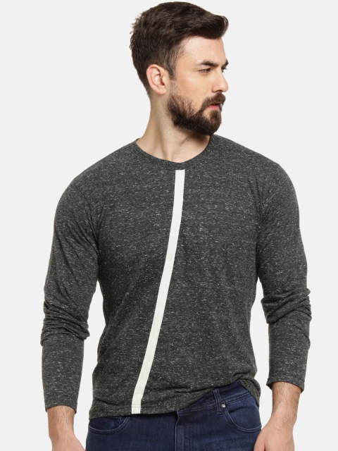

Campus Sutra Men Charcoal Grey Printed Round Neck T-shirt