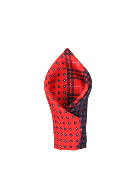

Alvaro Castagnino Men Red & Navy Blue Printed Silk Pocket Square