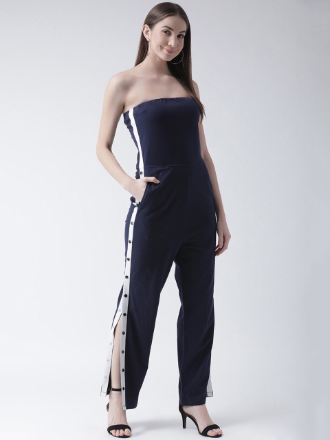 

Texco Women Navy Blue Solid Strapless Basic Jumpsuit