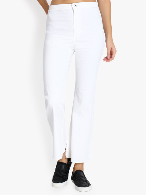 

Kotty Women White Flared High-Rise Clean Look Stretchable Jeans