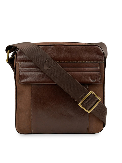 

Hidesign Men Brown Solid Leather Messenger Bag