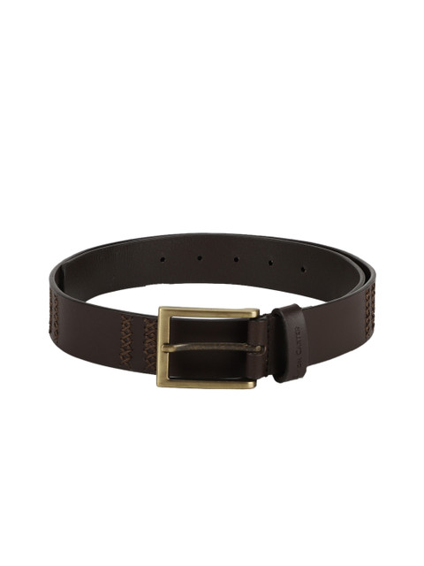 

SIMON CARTER LONDON Men Brown Textured Leather Belt