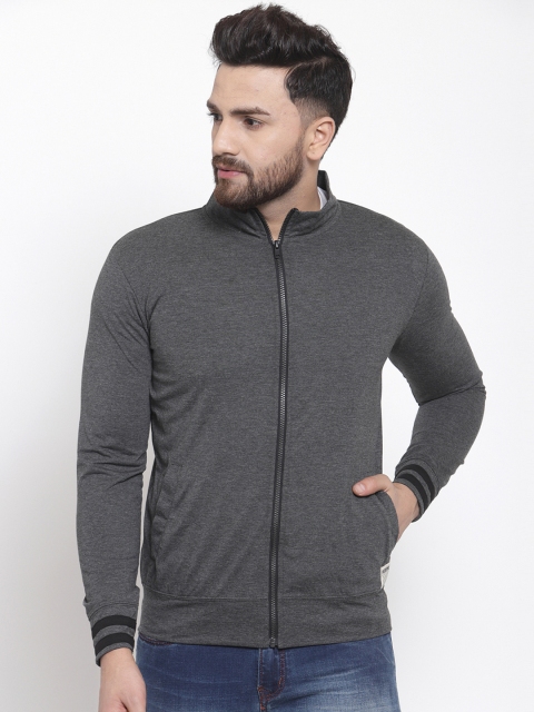 

Hubberholme Men Charcoal Grey Solid Sweatshirt