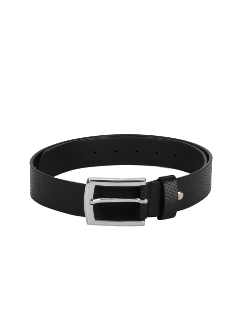 

Peter England Men Black Textured Leather Belt