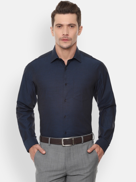 

Van Heusen Men Navy Blue Regular Fit Printed Formal Shirt