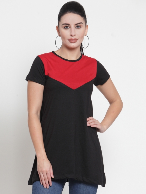 

Kalt Black & Red Colourblocked Tunic