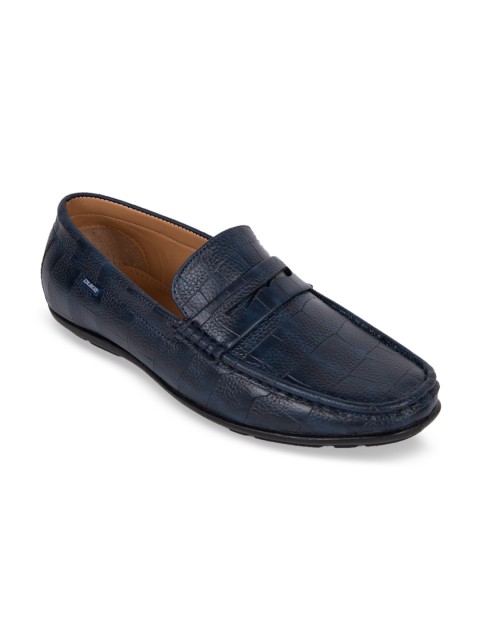 

Duke Men Navy Blue Textured Loafers