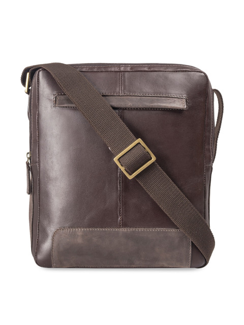 

Hidesign Men Brown Solid Leather Messenger Bag