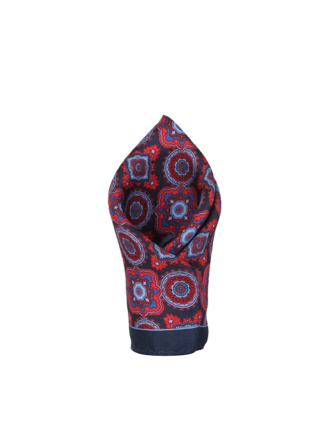 

Alvaro Castagnino Men Blue & Maroon Printed Silk Pocket Square