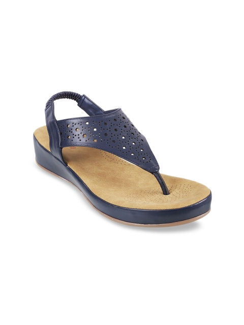 

Mochi Women Blue Textured Leather Sandals