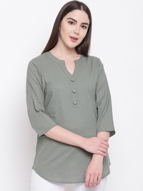 

RIVI Women Grey Solid Top