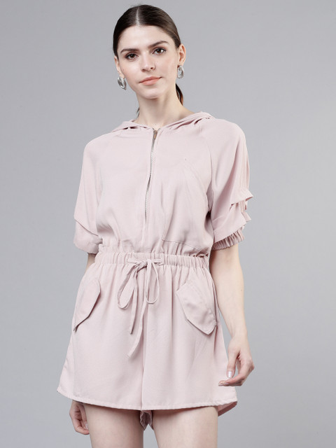 

Tokyo Talkies Women Beige Solid Playsuit