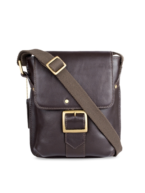 

Hidesign Men Brown Solid Leather Messenger Bag