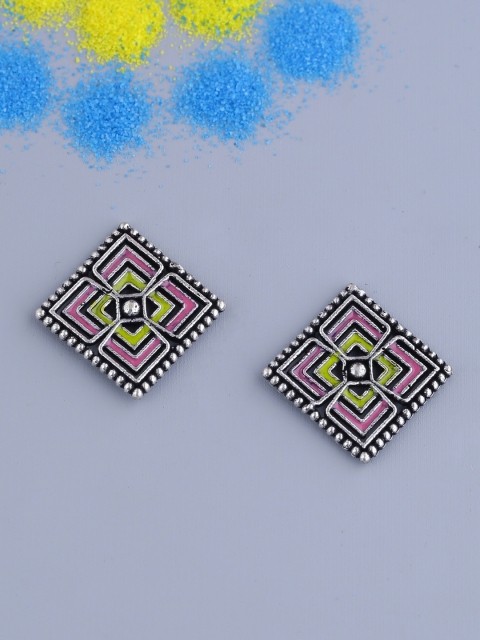 

Voylla Silver-Plated Oxidised Studs