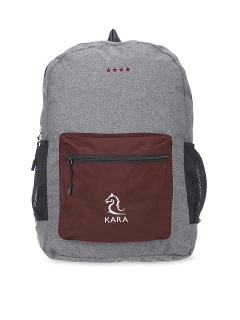 

Kara Unisex Grey Brand Logo Backpack