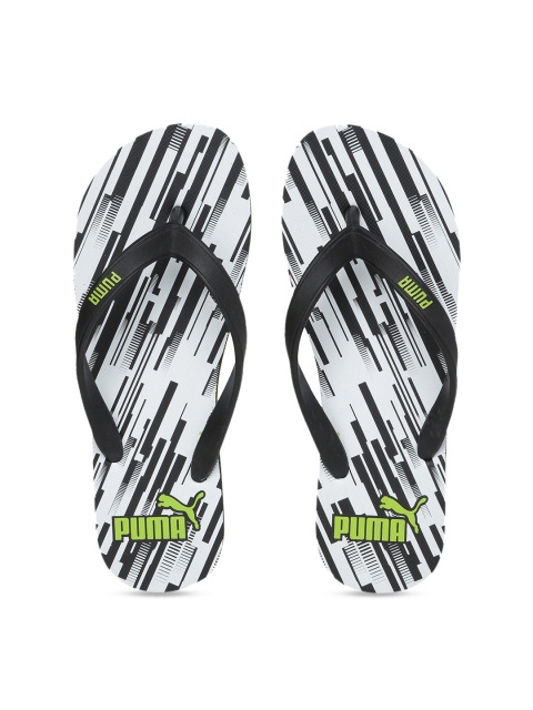 

Puma Men Black & White Printed Neon 2 IDP Thong Flip-Flops