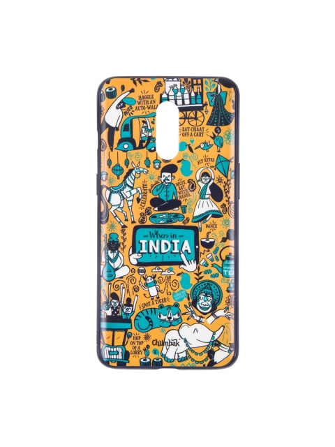 

Chumbak When In India Yellow & Teal Green Printed OnePlus 7 Mobile Case