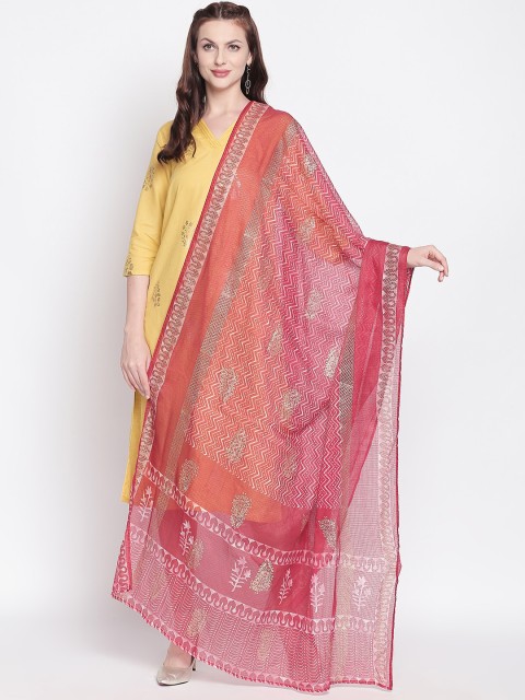 

RANGMANCH BY PANTALOONS Red & Pink Printed Dupatta