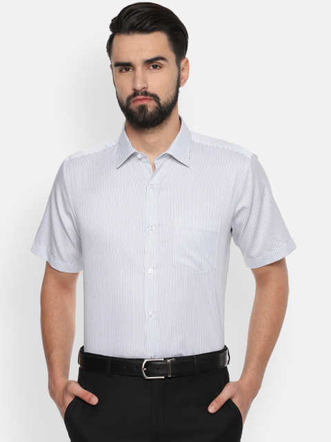 

Van Heusen Men White Striped Regular Fit Formal Shirt