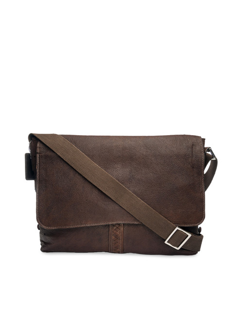 

Hidesign Men Brown Solid Leather Messenger Bag