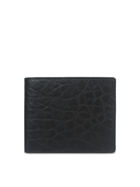 

amicraft Men Black Textured Two Fold Leather Wallet