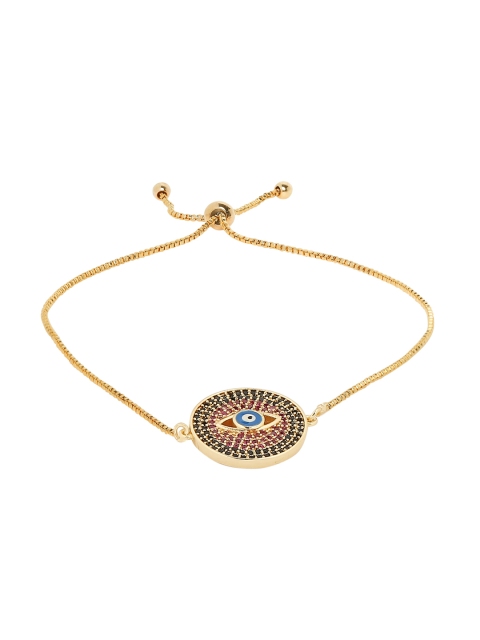 

Moon Dust Gold-Plated Embellished Evil Eye & Hamsa Charm Bracelet