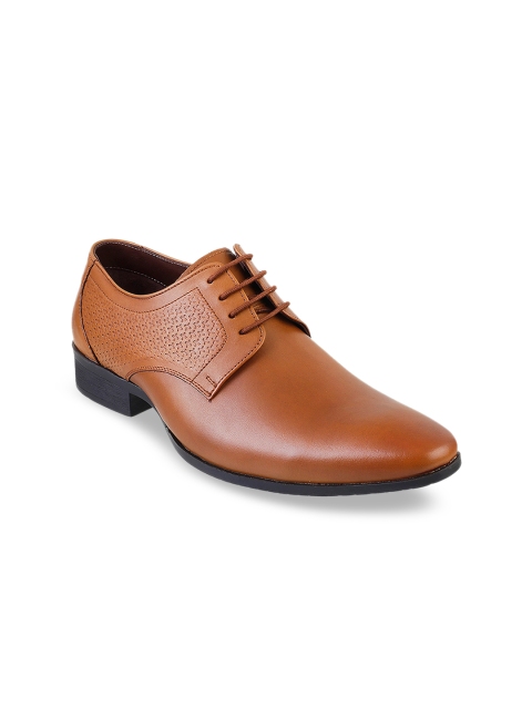 

Mochi Men Tan Brown Solid Leather Formal Derbys