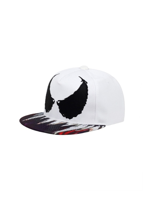 

TREEMODA Unisex White & Black Venom Printed Snapback Cap
