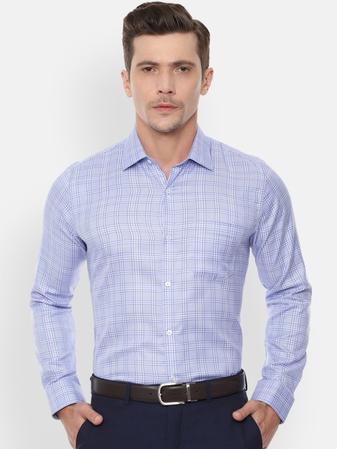 

Van Heusen Men Blue Slim Fit Checked Formal Shirt
