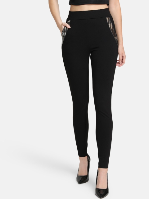 

Kazo Women Black Solid High-Rise Skinny-Fit Treggings