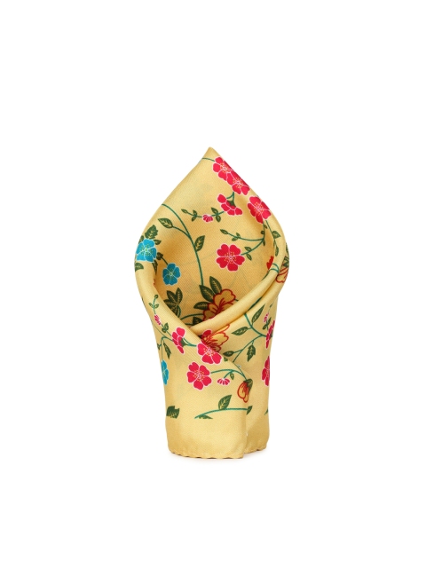 

Alvaro Castagnino Men Yellow & Green Floral Printed Silk Pocket Square