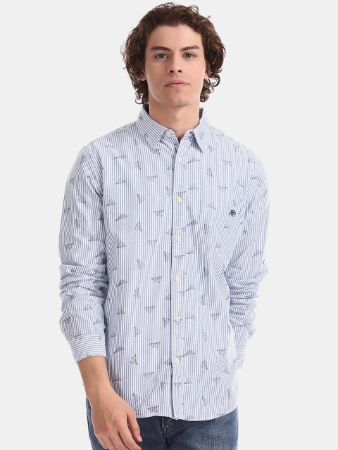 

Aeropostale Men Blue Regular Fit Printed Casual Shirt