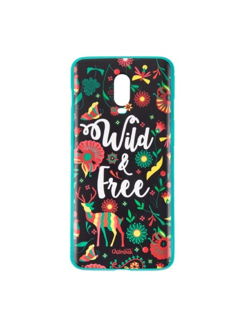 

Chumbak Teal Green and Black Printed Wild & Free OnePlus 6T Case